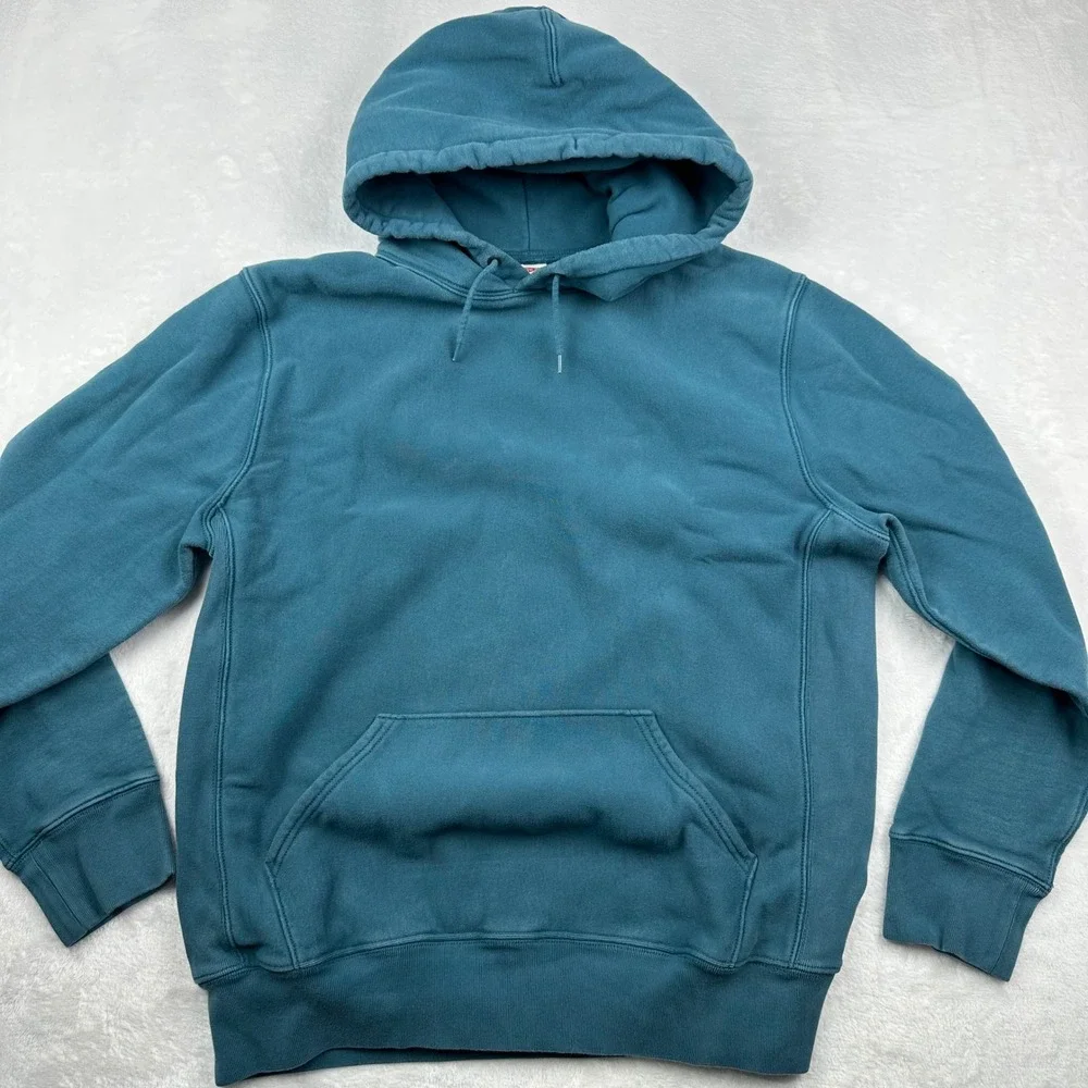 J. Crew Sportswear Re-Imagined Teal Blue Hoodie Sweatshirt Mens Large
